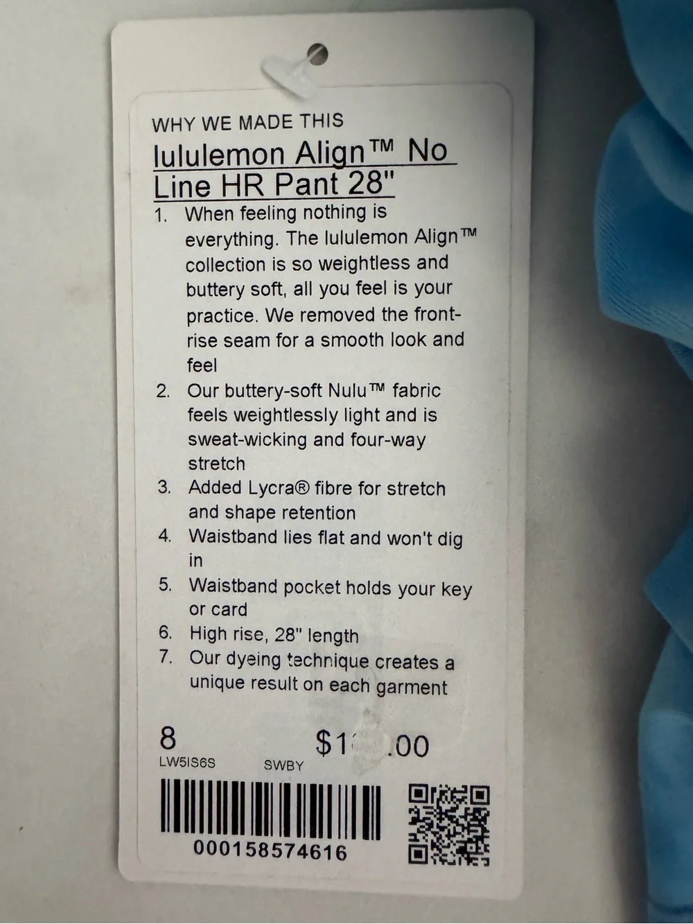 Lululemon Align No Line High Rise Pant 28” NWT